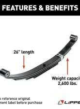 Curt Replacement Leaf Spring for RV Trailer Suspension System - 26", 2,600 lbs.                                     - 702095 - Image 2