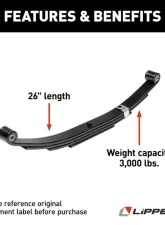 Curt Replacement Leaf Spring for RV Trailer Suspension System - 26", 3,000 lbs.                                     - 702096 - Image 3