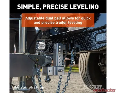 Curt Alumalite Adjustable Aluminum Hitch w/ 9-1/2" Drop Dual Ball - 45366