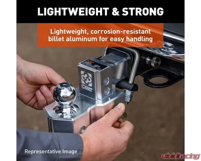 Curt Alumalite Adjustable Aluminum Hitch w/ 9-1/2" Drop Dual Ball - 45366