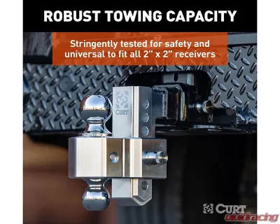 Curt Alumalite Adjustable Aluminum Hitch w/ 5-1/2" Drop Dual Ball - 45363