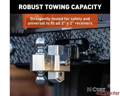 Curt Alumalite Adjustable Aluminum Hitch w/ 3-1/2" Drop Dual Ball - 45364