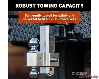 Curt Alumalite Adjustable Aluminum Hitch w/ 7-1/2" Drop Dual Ball - 45365