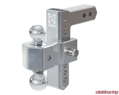 Curt Alumalite Adjustable Aluminum Hitch w/ 7-1/2" Drop Dual Ball - 45365