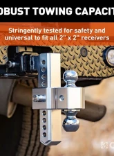 Curt Alumalite Adjustable Aluminum Hitch w/ 9-1/2" Drop Dual Ball                                     - 45366 - Image 6