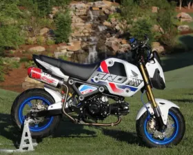 Big Gun Exhaust Evo S Full System High Mount for Honda Grom 2021-2024, Black Aluminum