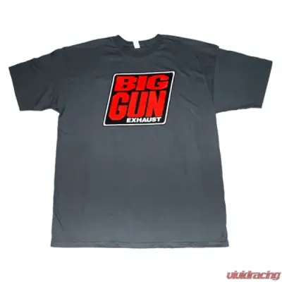 Big Gun Exhaust Big Gun Logo T-Shirt Charcoal - Loud and Proud, Size XL - 80-1CHXL