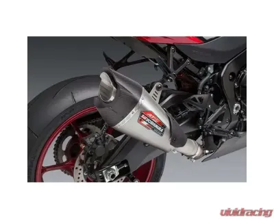 Yoshimura AT2 Stainless Steel Slip-On Exhaust w/Stainless Muffler Suzuki GSX R1000 2017-2022 - 11182BP521