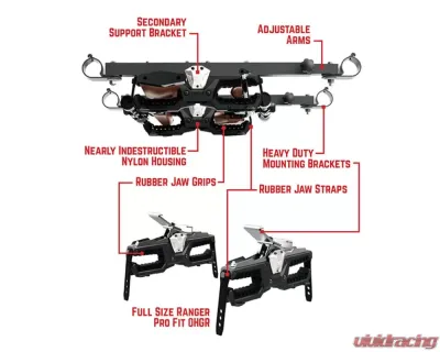 Seizmik OHGR 2 Gun Rack with 1.75inch Clamp Polaris | Yamaha | Kawasaki | Honda | Arctic Cat 2009-2023 - 58-07300