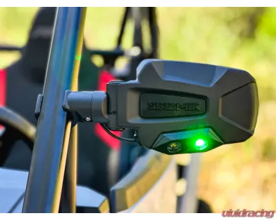 Seizmik Pursuit Night Vision Series Side View Mirror, Pair, Cast Aluminum, Adjustable Clamp Polaris | Kawasaki | Honda | Can-Am | John Deere | Textron | Yamaha | Kubota - 56-18111