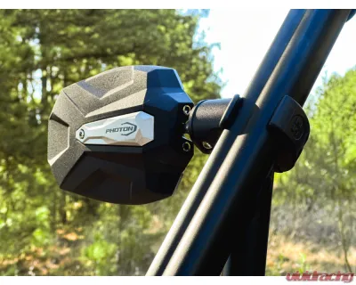 Seizmik Photon Side View Mirror with Cast Aluminum Body & Bezel, Adjustable Clamp, Pair Polaris | Kawasaki | Honda | Can-Am | John Deere | Textron | Yamaha | Kubota - 56-18112