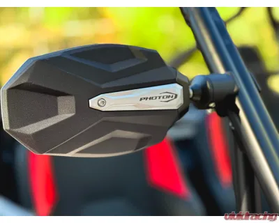Seizmik Photon Side View Mirror with Cast Aluminum Body & Bezel, Adjustable Clamp, Pair Polaris | Kawasaki | Honda | Can-Am | John Deere | Textron | Yamaha | Kubota - 56-18112