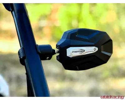Seizmik Photon Side View Mirror with Cast Aluminum Body & Bezel, Adjustable Clamp, Pair Polaris | Kawasaki | Honda | Can-Am | John Deere | Textron | Yamaha | Kubota - 56-18112