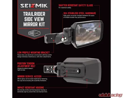 Seizmik TrailRider Side View Mirror w/ Clamp Pro-Fit/Profiled - 56-90095KIT