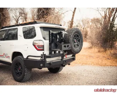CBI Offroad Black Dual Swing Arm Rear Bumper w/Angled Tire Carrierr Toyota 4Runner 2010-2021 - 200-000-011-182