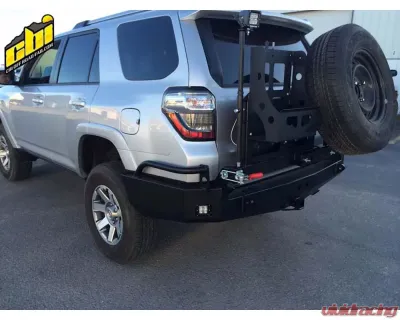 CBI Offroad Black Dual Swing Arm Rear Bumper w/Angled Tire Carrierr Toyota 4Runner 2010-2021 - 200-000-011-182