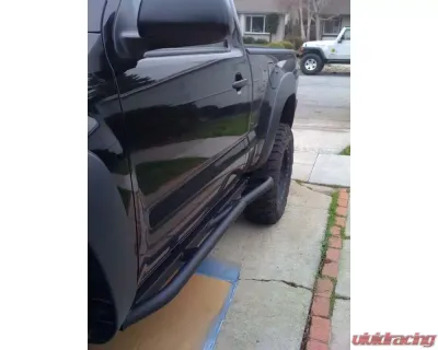 CBI Offroad Overland Bare DOM Bolt-On Rock Sliders Toyota Tacoma Double Cab Long Bed 2016+ - 300-000-010-047