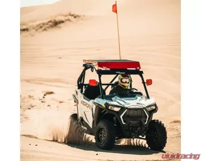 Prinsu Design Studio Red Texture Roof Rack w/Cutout for 30" Lightbar Polaris RZR Trail w/Plastic Roof 2021 - 700-009-000-006