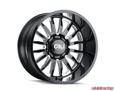 Cali Off-Road Summit Wheel 20x10 6x139.7 -25mm Gloss Black/Milled Spokes - 9110-2183BM