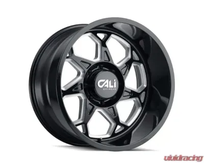Cali Off-Road Sevenfold Wheel 20x12 6x139.7 -51mm Gloss Black/Milled Spokes - 9111-2283BM