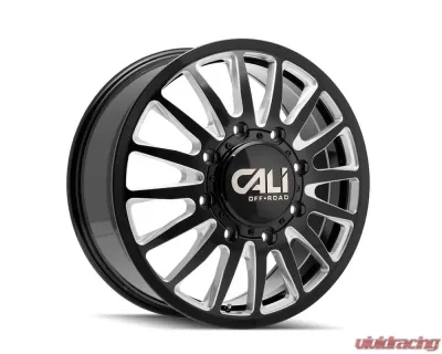 Cali Off-Road Summit Dually Wheel 20x8.25 8x165.1 115mm Gloss Black/Milled Spokes - 9110D-2881BMF115