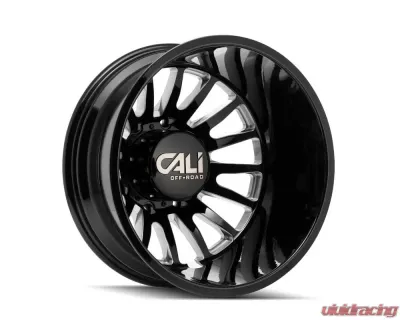 Cali Off-Road Summit Dually Wheel 22x8.25 8x210 -232mm Gloss Black/Milled Spokes - 9110D-22879BMR232