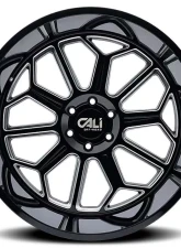 Cali Off-Road Auburn Wheel 22x12 6x135 -51mm Gloss Black Milled                                     - 9117-22236BM - Image 3