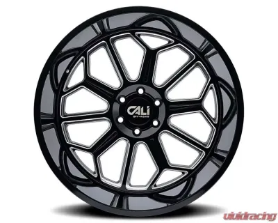 Cali Off-Road Auburn Wheel 22x12 6x135 -51mm Gloss Black Milled - 9117-22236BM