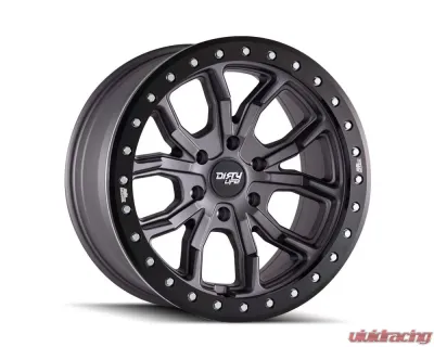 Dirty Life DT-1 Wheel 17x9 5x127 | 5x5 -38mm Matte Gunmetal/Black Simulated Ring - 9303-7973MGT38