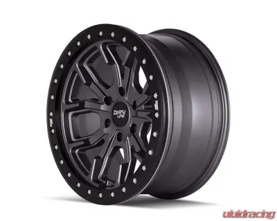 Dirty Life DT-1 Wheel 17x9 5x127 | 5x5 -38mm Matte Gunmetal/Black Simulated Ring - 9303-7973MGT38