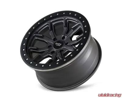 Dirty Life DT-1 Wheel 17x9 5x127 | 5x5 -38mm Matte Gunmetal/Black Simulated Ring - 9303-7973MGT38