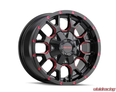 Mayhem Wheels Mayhem Warrior 8015 Gloss Black Milled Prism Red 17x9 5x127 -12mm 87mm Wheel - 8015-7952BTR