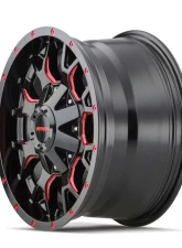 Mayhem Wheels Mayhem Warrior 8015 Gloss Black Milled Prism Red 17x9 5x127 -12mm 87mm Wheel                                     - 8015-7952BTR - Image 3