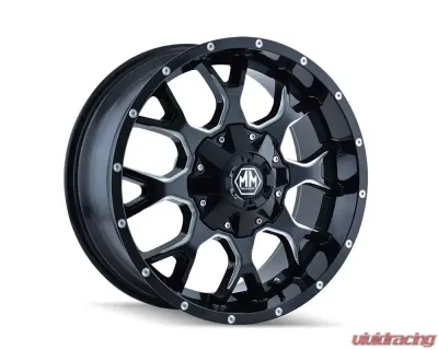 Mayhem Wheels Mayhem Warrior 8015 Gloss Black Milled Wheel 20X9 6X135/6X139.7 -8MM 106MM - 8015-2937M-8