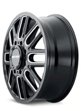 Mayhem Cogent Dually (8107) Gloss Black Milled 22X8.25 Front 8X200 115MM 142MM Wheel                                     - 8107D-22877BMF115 - Image 2