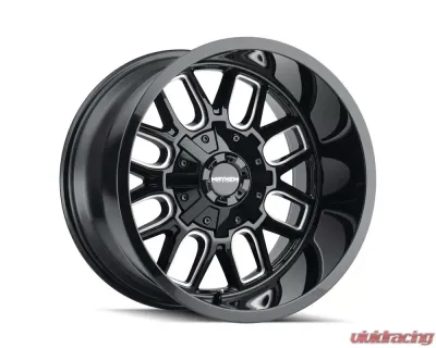 Mayhem Wheels Mayhem Cogent 8107 Gloss Black Milled 22x10 Wheel 6x135/6x139.7 -19mm 106mm - 8107-22137BM