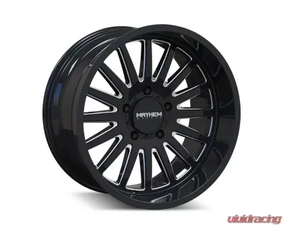 Mayhem Wheels Utopia 8114 Gloss Black Milled 22X12 6X139.7 -44MM Wheel - 8114-22283BM