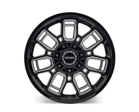 Mayhem Wheels Ordinance Wheel 20x9 5x127 5x139.7 0mm Gloss Black Milled 8118-2952BM