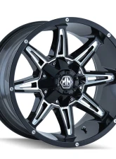 Mayhem Wheels Rampage 8090 Wheel 20x9 8x165.1 0mm 130.8mm Gloss Black Milled                                     - 8090-2981M - Image 2