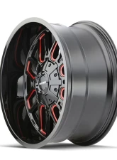 Mayhem Wheels Cogent 8107 Wheel 22x10 8x170 -19mm 125.2mm Gloss Black Milled Prism Red                                     - 8107-22170BTR - Image 2