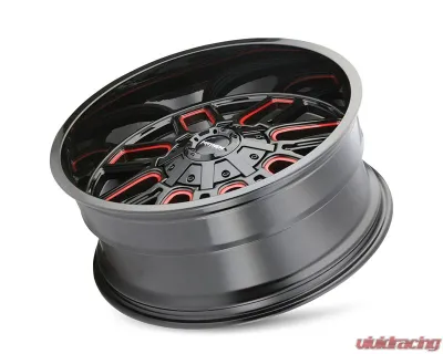 Mayhem Wheels Cogent 8107 Wheel 22x10 8x170 -19mm 125.2mm Gloss Black Milled Prism Red - 8107-22170BTR