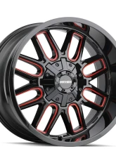 Mayhem Wheels Cogent 8107 Wheel 22x10 8x170 -19mm 125.2mm Gloss Black Milled Prism Red                                     - 8107-22170BTR - Image 3