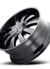 Mazzi Rolla 374 Wheel 24x9.5 5x127 | 5x139.7 18mm Gloss Black w/ Milled Spokes                                     - 374-24952B - Image 2