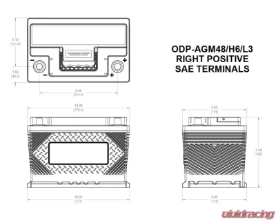Odyssey Performance AGM Battery 48-720 - ODP-AGM48 H6 L3