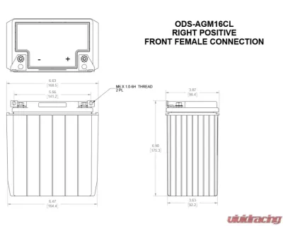 Odyssey Extreme AGM Battery PC625 - ODS-AGM16CL