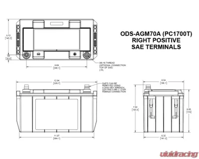 Odyssey Extreme AGM Battery PC1700T - ODS-AGM70A