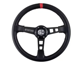 Status Racing Red Deep Dish Leather Steering Wheel