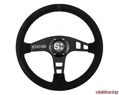 Status Racing Black Flat Suede Steering Wheel - SRG200