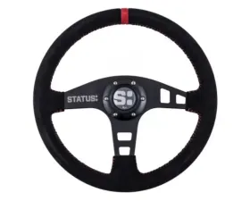 Status Racing Red Flat Suede Steering Wheel