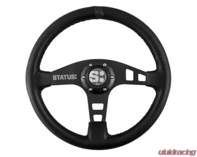 Status Racing Black Flat Leather Steering Wheel - SRG210